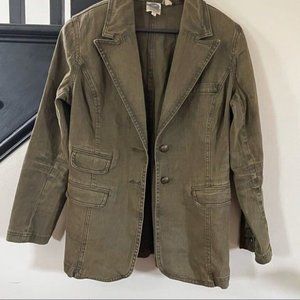 DG 2 Diane Gilman hunter‎ green denim jacket coat size medium